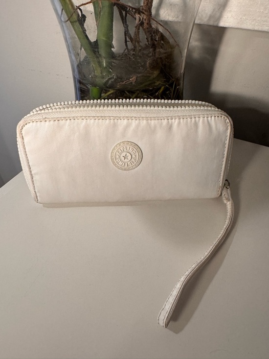 Kipling Handbags - Kipling Cream Zip-Around Wristlet Wallet